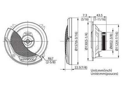 Kenwood KFC-E1365 Dvosistemski zvučnici za automobil 13cm - dodatni pogled
