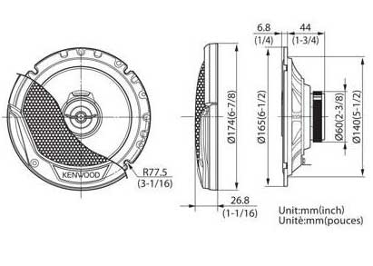 Kenwood KFC-E1765 Dvosistemski zvučnici za automobil 17cm - dodatni pogled