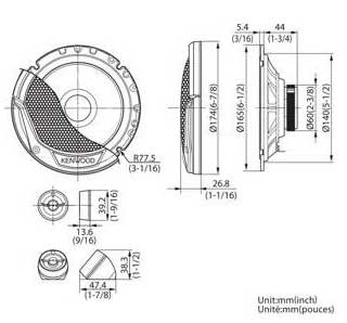 Kenwood KFC-E170P Dvosistemski komponentni zvučnici za automobil 17cm - dodatni pogled