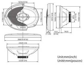 Kenwood KFC-E6965 Trosistemski zvučnici za automobil Elipsa - dodatni pogled