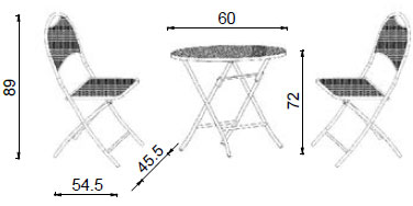 Sklopiva Baštenska Garnitura Od Metala 2 Stolice i Sto - dodatni pogled