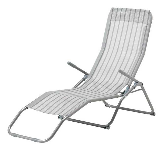 Sklopiva ležaljka Camper za dvorište ili plažu Siva - dodatni pogled