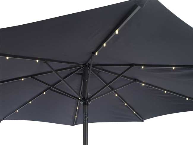 Suncobran sa LED diodama Miska 3m siva - dodatni pogled