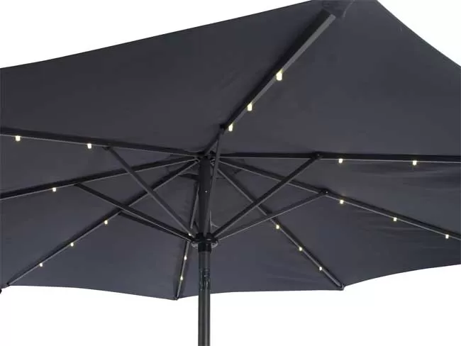 Suncobran sa LED diodama Miska 3m siva