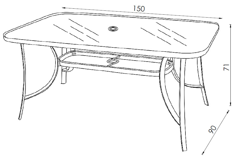 Baštenski Sto sa Staklom - Cancun Como - dodatni pogled