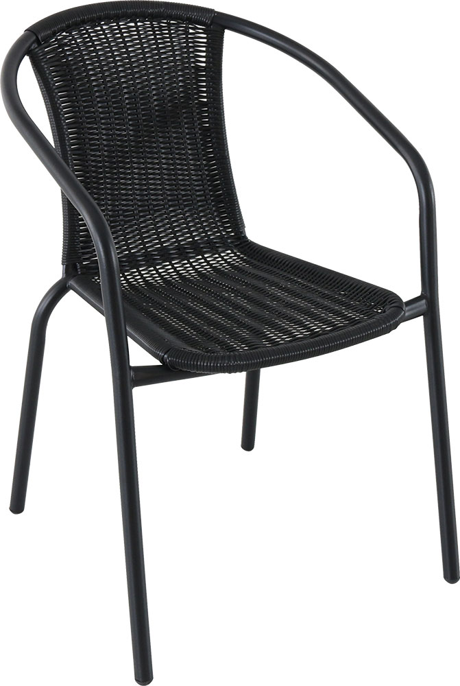 Baštenska Garnitura - 4 Stolice i Sto Sa Staklom - Sia 4 Black - dodatni pogled