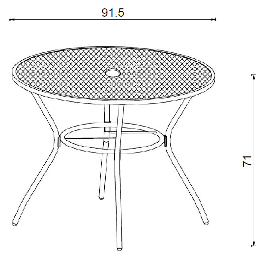 Okrugli Baštenski Sto Arko - dodatni pogled