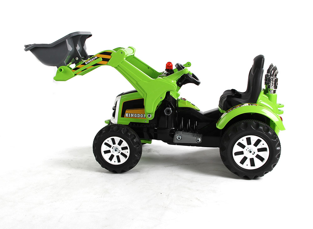 Dečiji zeleni Bager na akumulator - dodatni pogled