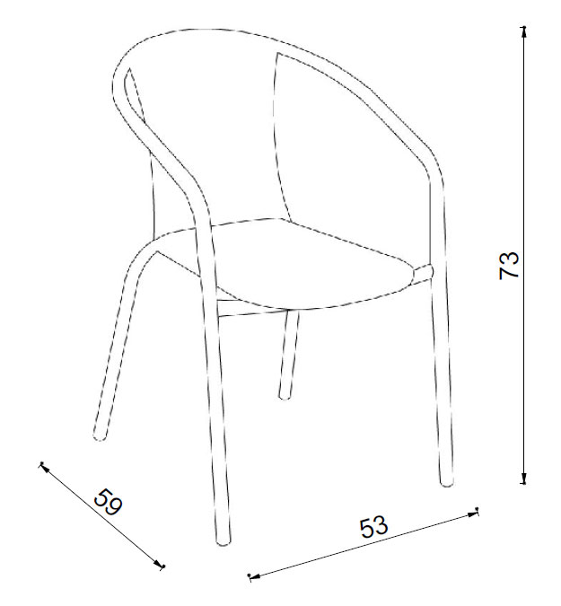 Baštenska Stolica Napoli Black - dodatni pogled