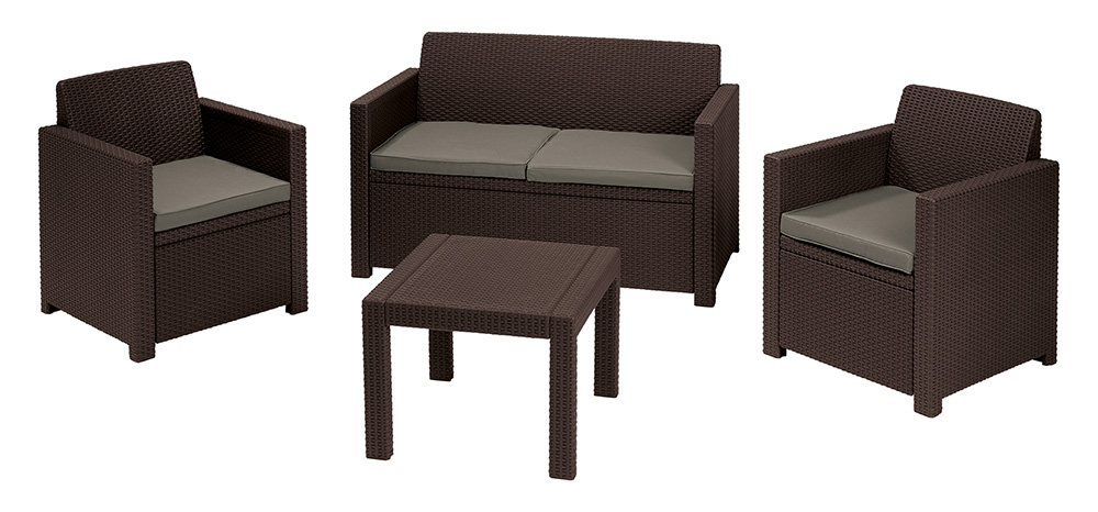 Curver Alabama Baštenska Garnitura - Dvosed, 2 Fotelje i Sto - dodatni pogled