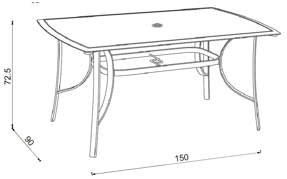 Baštenski Sto Sa Staklenom Pločom Matera - dodatni pogled