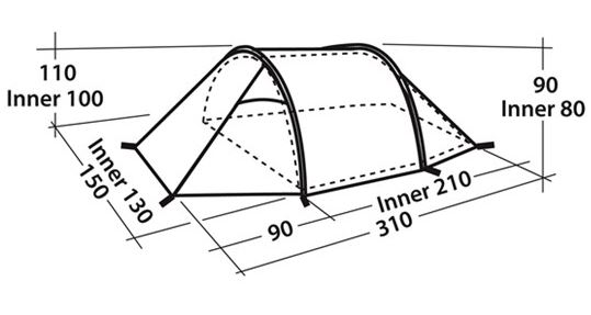 Šator za dve osobe Easy Camp Spirit 200 120241 - dodatni pogled