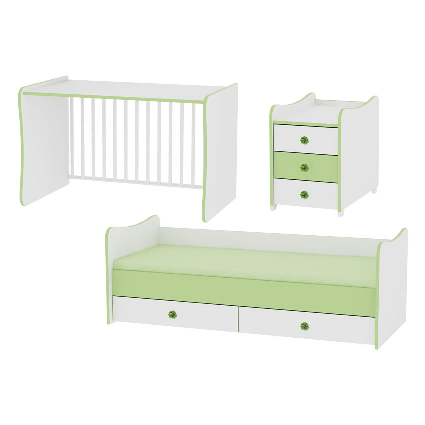 Lorelli Drveni bebi krevetac Maxi Plus White 3u1 10150300024 - dodatni pogled