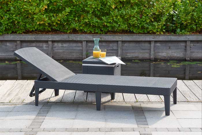 Ležaljka Keter Jaipur sa podesivim naslonom Graphite - dodatni pogled