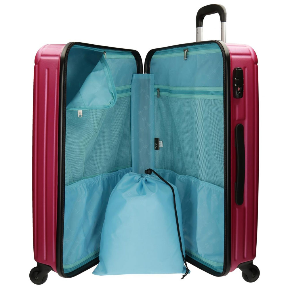 Pepe Jeans Putni koferi polikarbonat 55cm/67cm Color Stripes Fucsia 74879 - dodatni pogled