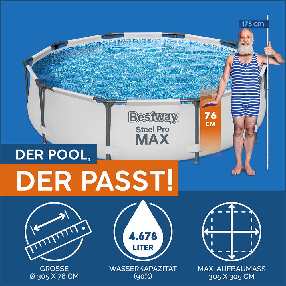 Bazen za dvorište BestWay Steel Pro MAX 305 x 76cm - dodatni pogled
