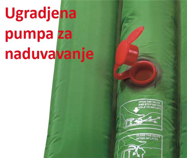 Kamp dušek na naduvavanje sa ugrađenom pumpom Easy Camp Hexa Mat zeleni - dodatni pogled