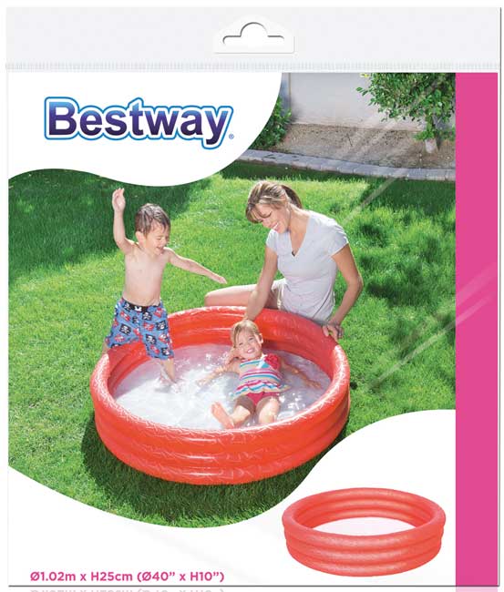 Bestway Bazen za bebe sa tri prstena na naduvavanje 38369 crveni - dodatni pogled