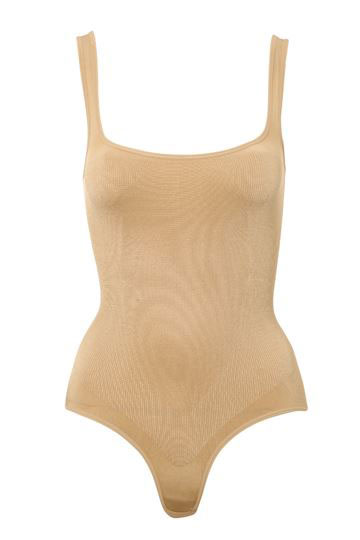 Belvia šorc-steznik sa bretelama za oblikovanje tela bež M - dodatni pogled