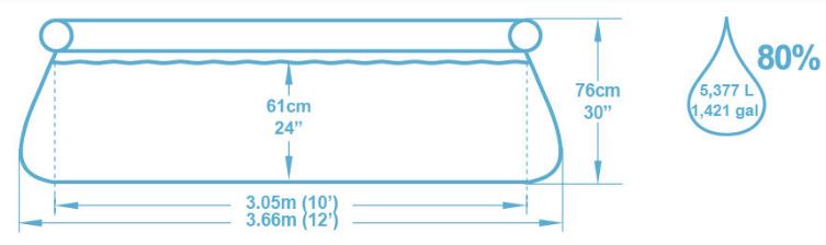 Bestway 57273 Bazen Fast Set 366x76 cm Bez Filterske Pumpe - dodatni pogled