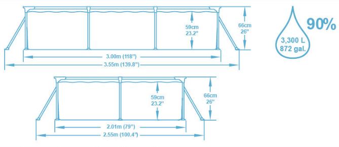 Bestway 56411 Pravougaoni bazen sa čeličnom konstrukcijom 300 x 201 x 66 - dodatni pogled