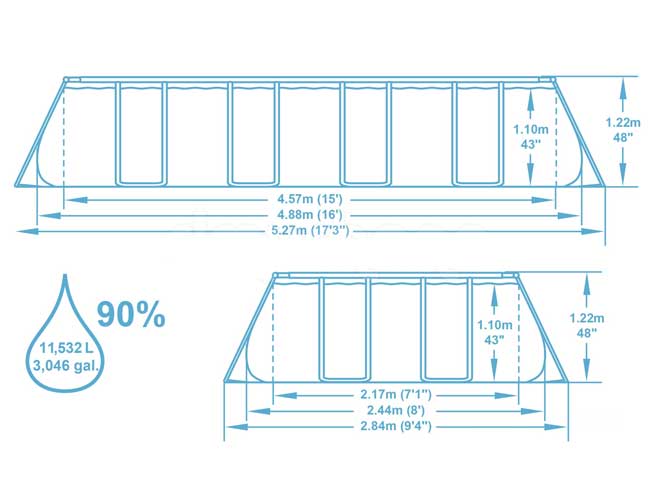 Bestway 56670 Pravougaoni bazen sa čeličnom konstrukcijom Komplet 488x244x122 - dodatni pogled