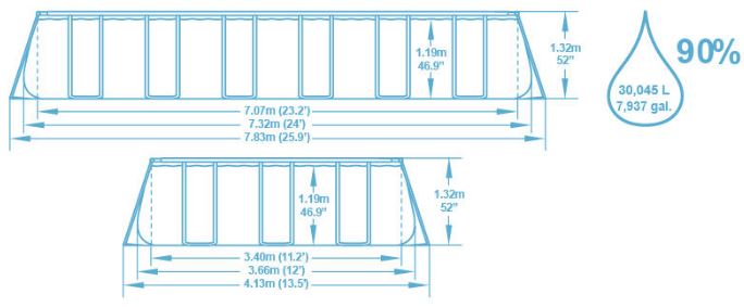 Bestway 56474 Pravougaoni bazen sa čeličnom konstrukcijom Komplet 732x366x132 - dodatni pogled