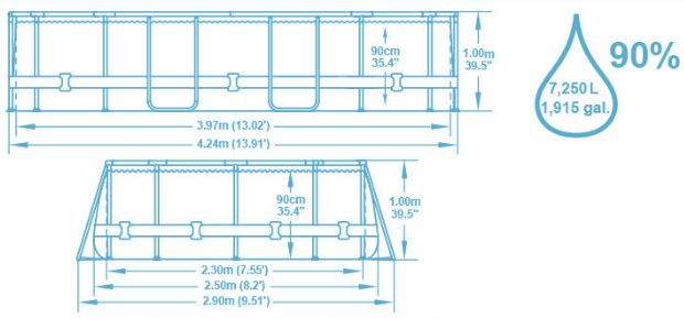 Bestway 56620 Ovalni bazen sa čeličnom konstrukcijom Komplet 424x250x100 - dodatni pogled