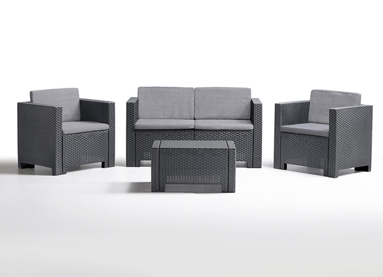 Baštenska Garnitura Colorado Antracit - 2 Fotelje, Dvosed i Sto - dodatni pogled