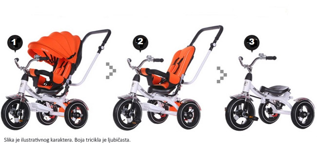 Tricikl Guralica Playtime XL 414 Ljubičasta - dodatni pogled