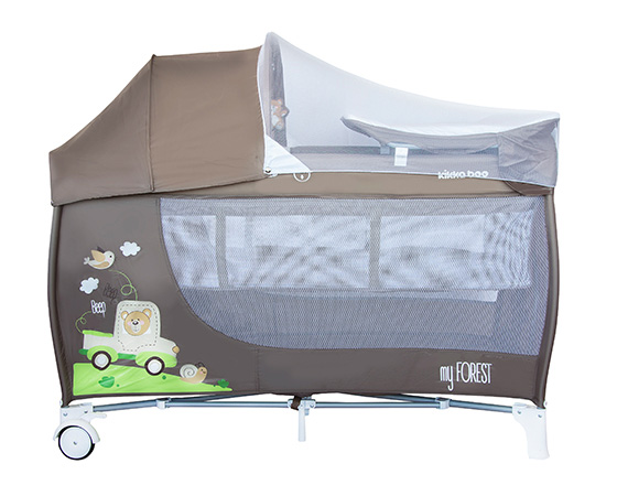 KIKKA BOO Prenosivi krevetac 2 nivoa MY FOREST Bear - dodatni pogled
