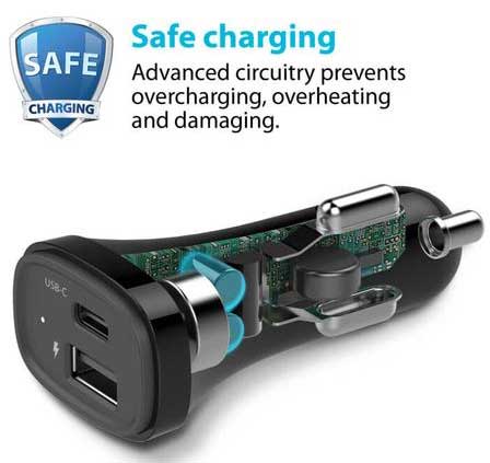 iLuv Auto punjač za mobilne uređaje Smart MobiSeal2 CBK USB-C 030266 - dodatni pogled