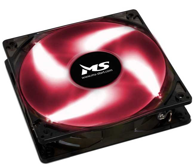 MS PC Cool 12cm Ventilator za kućište Red LED - dodatni pogled
