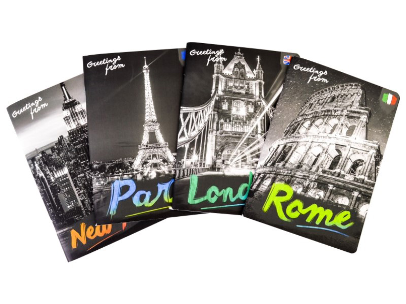 Sveske A5 format - linije - 10 komada - City By Night - dodatni pogled