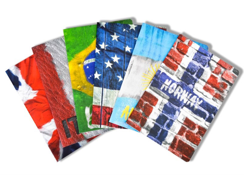 Velike sveske bez linijature - pakovanje 10 komada Retro Flags - dodatni pogled