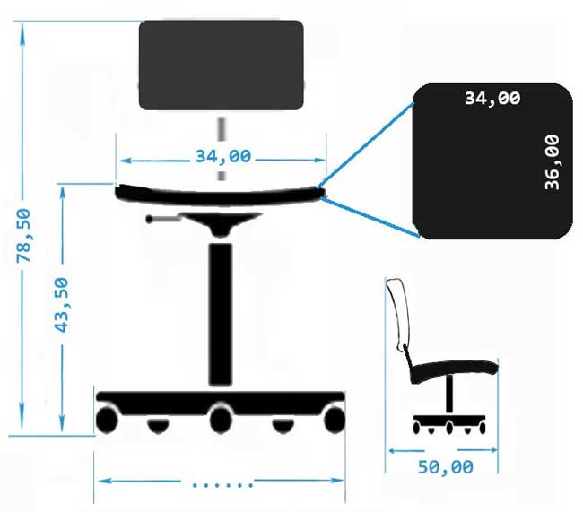 Radna laboratorijska stolica M 630 s/cp/x/br5/l1/t1 - dodatni pogled