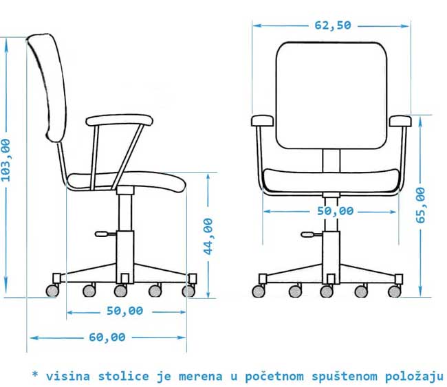 Radna stolica M 210 - dodatni pogled