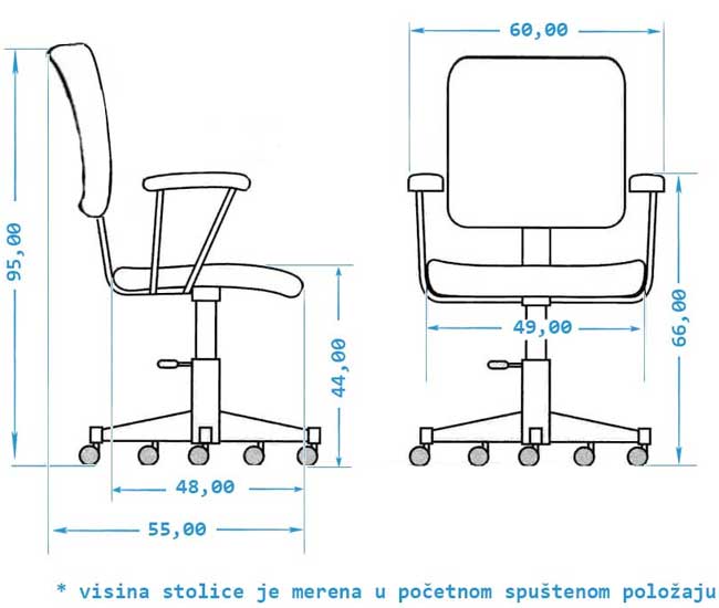 Radna stolica M 211 - dodatni pogled