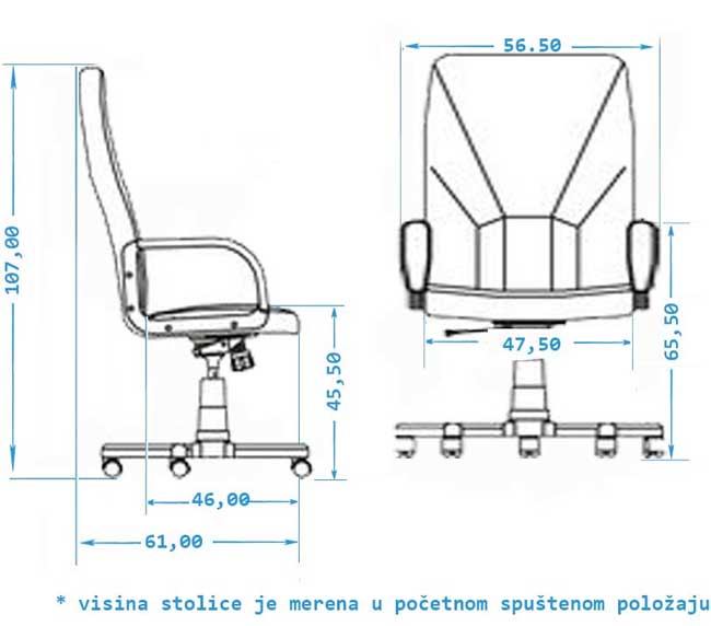 Radna stolica M 300/E Crna - dodatni pogled