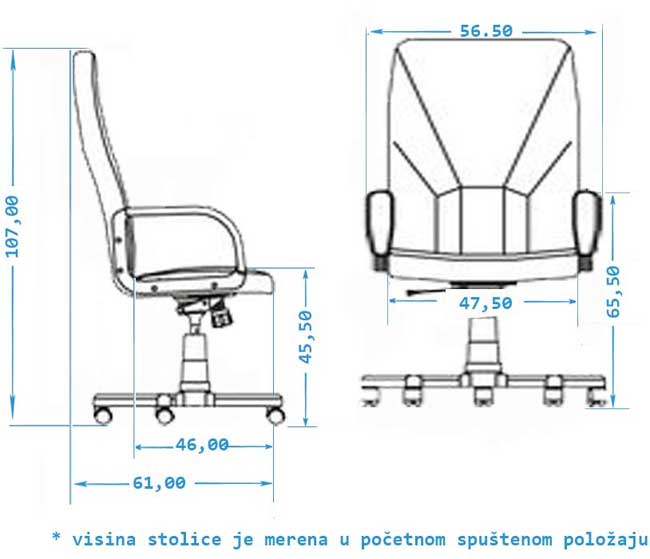 Radna stolica M 300/M Crna - dodatni pogled