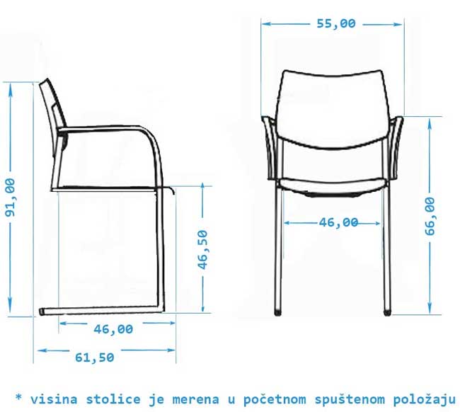 Konferencijska stolica M 302/M - dodatni pogled