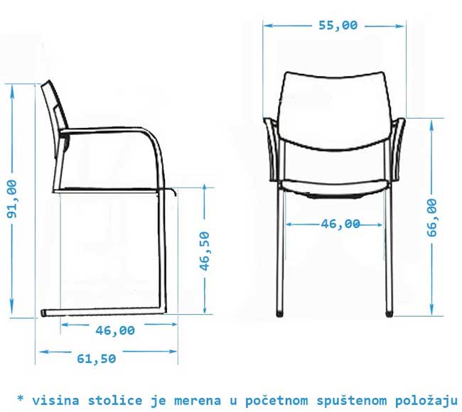 Konferencijska stolica M 302/E - dodatni pogled