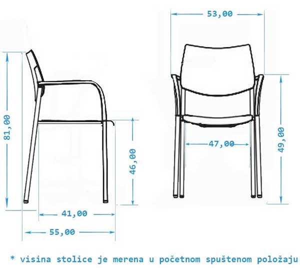 Konferencijska stolica M 410 Plava - dodatni pogled