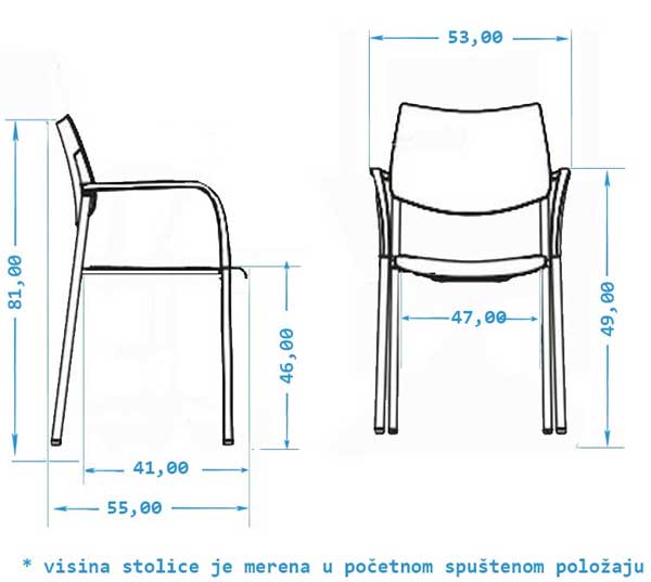 Konferencijska stolica M 410/D Lakirano drvo - dodatni pogled