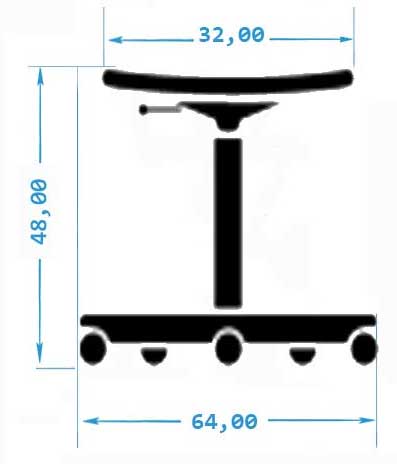 Radna laboratorijska stolica M 620 tapacirana y/y/br5/l1/t1 Crna - dodatni pogled