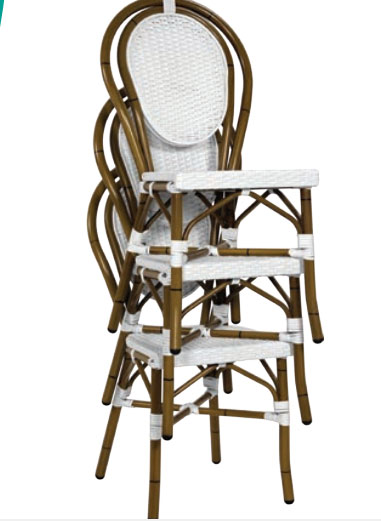 Baštenska stolica - Paris 7 dark bamboo bela - dodatni pogled