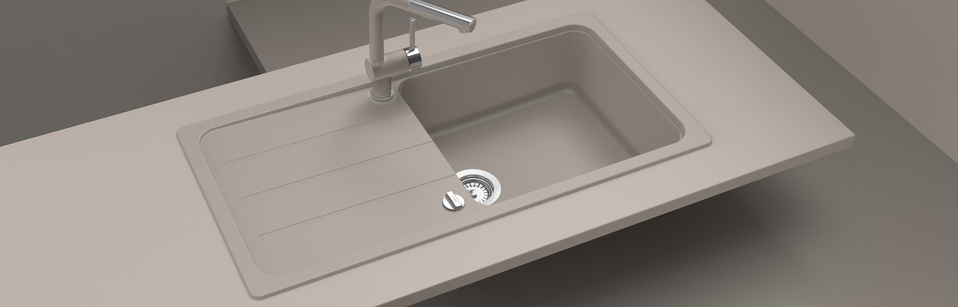 Granitna sudopera Formhaus D-100L krem - dodatni pogled