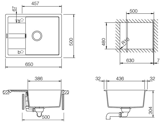 Granitna sudopera Ronda D-100L Moonstone - dodatni pogled