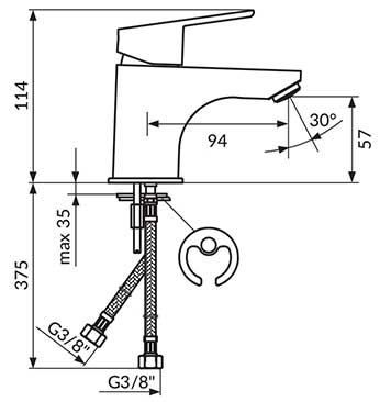 Rosan Baterija za lavabo JA301001 - dodatni pogled