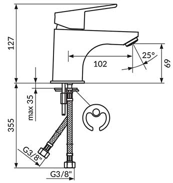 Rosan Baterija za lavabo JA302001 - dodatni pogled